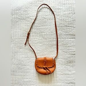 INC International Concepts Cognac Saddle Bag Crossbody Purse Handbag